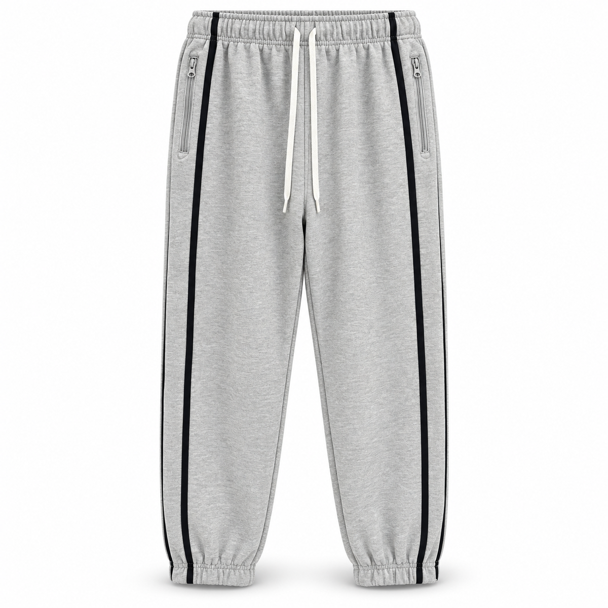 Jogginghose mit Seitenstreifen aus Terry-Fleece – Ansicht 1