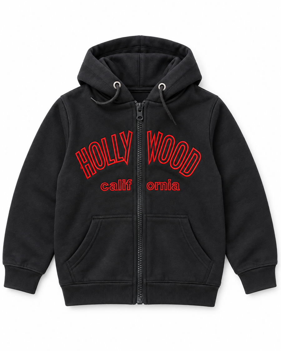Kinder Hoodie-Jacke mit Reissverschluss und Stickerei – Ansicht 1