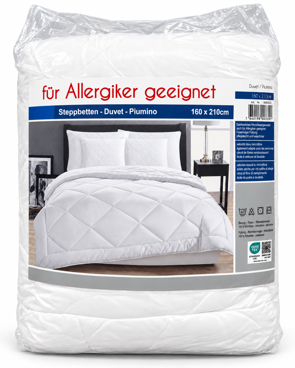 Allergiker-Duvet 160 x 210 cm in Verpackung