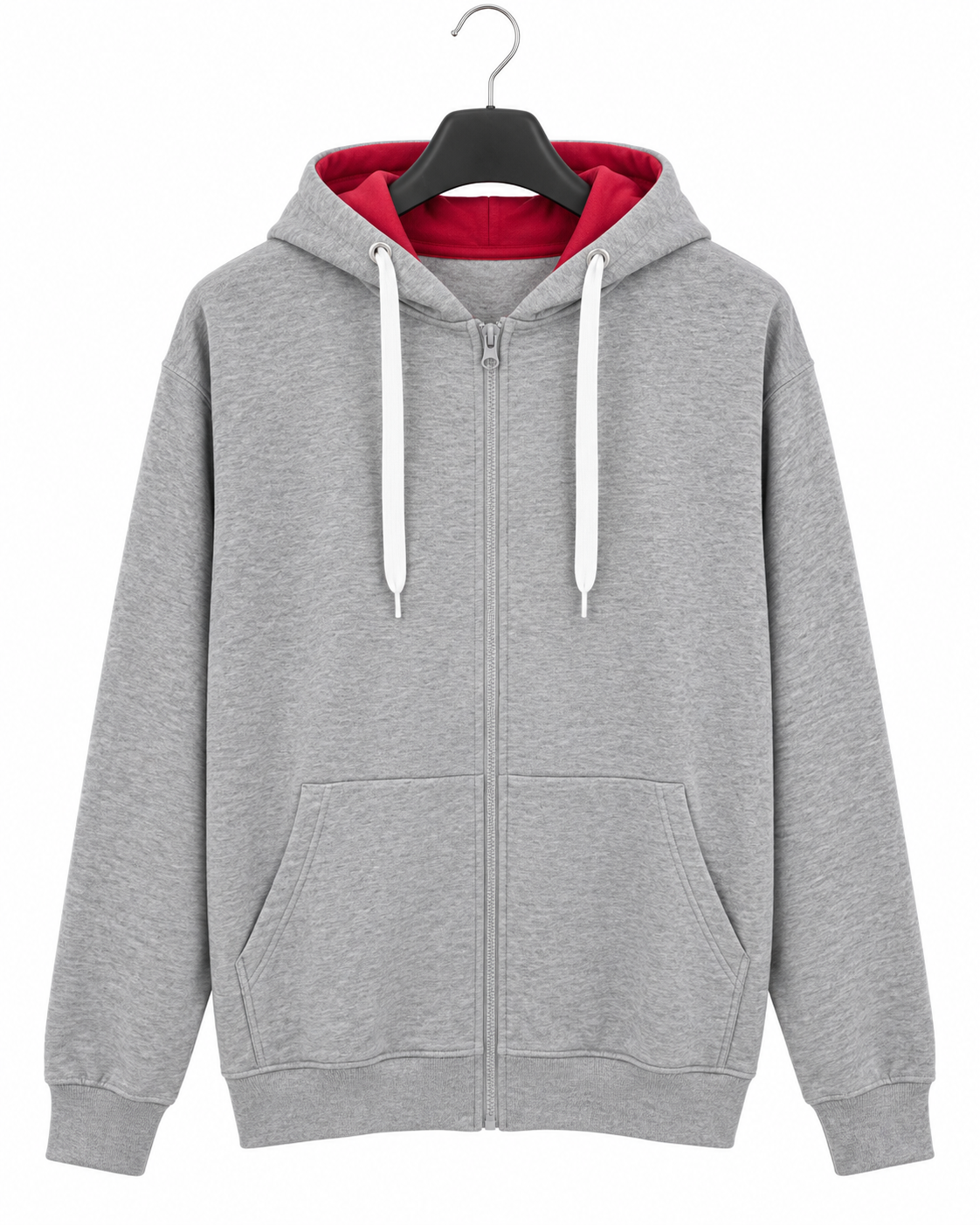 Herren Hoodie-Jacke mit Reissverschluss in Grau