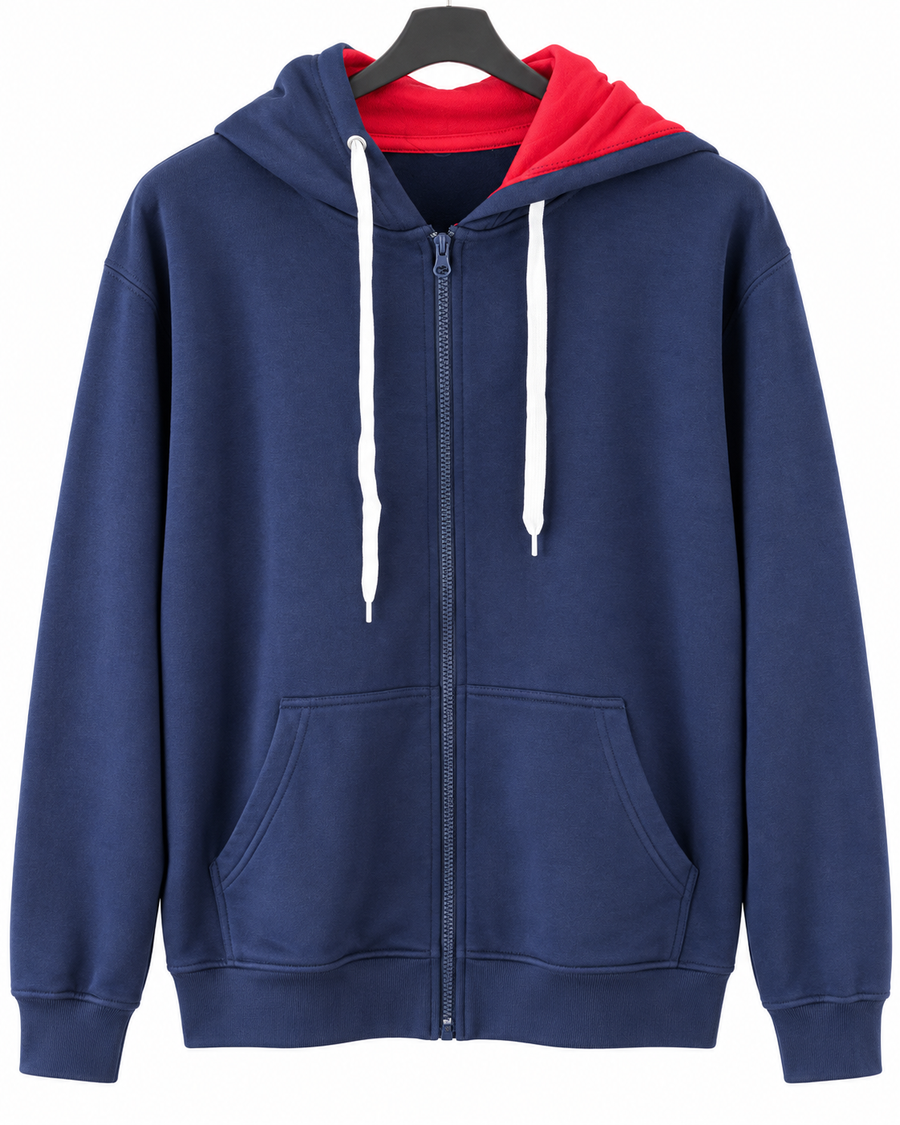 Herren Hoodie-Jacke mit Reissverschluss in Navy